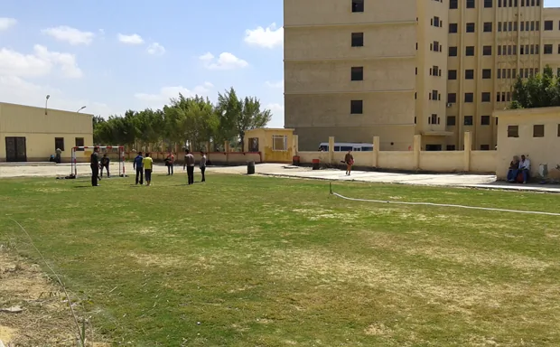 Landscaped campus grounds at HIAASC